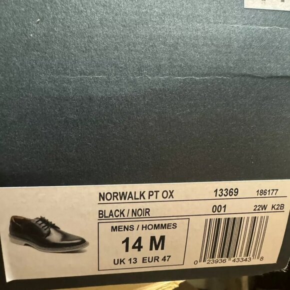 Nunn Bush Mens Norwalk Plain Toe Oxford Black Size 14 M